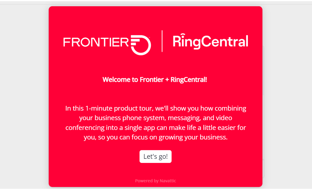 Product tour Frontier + RingCentral