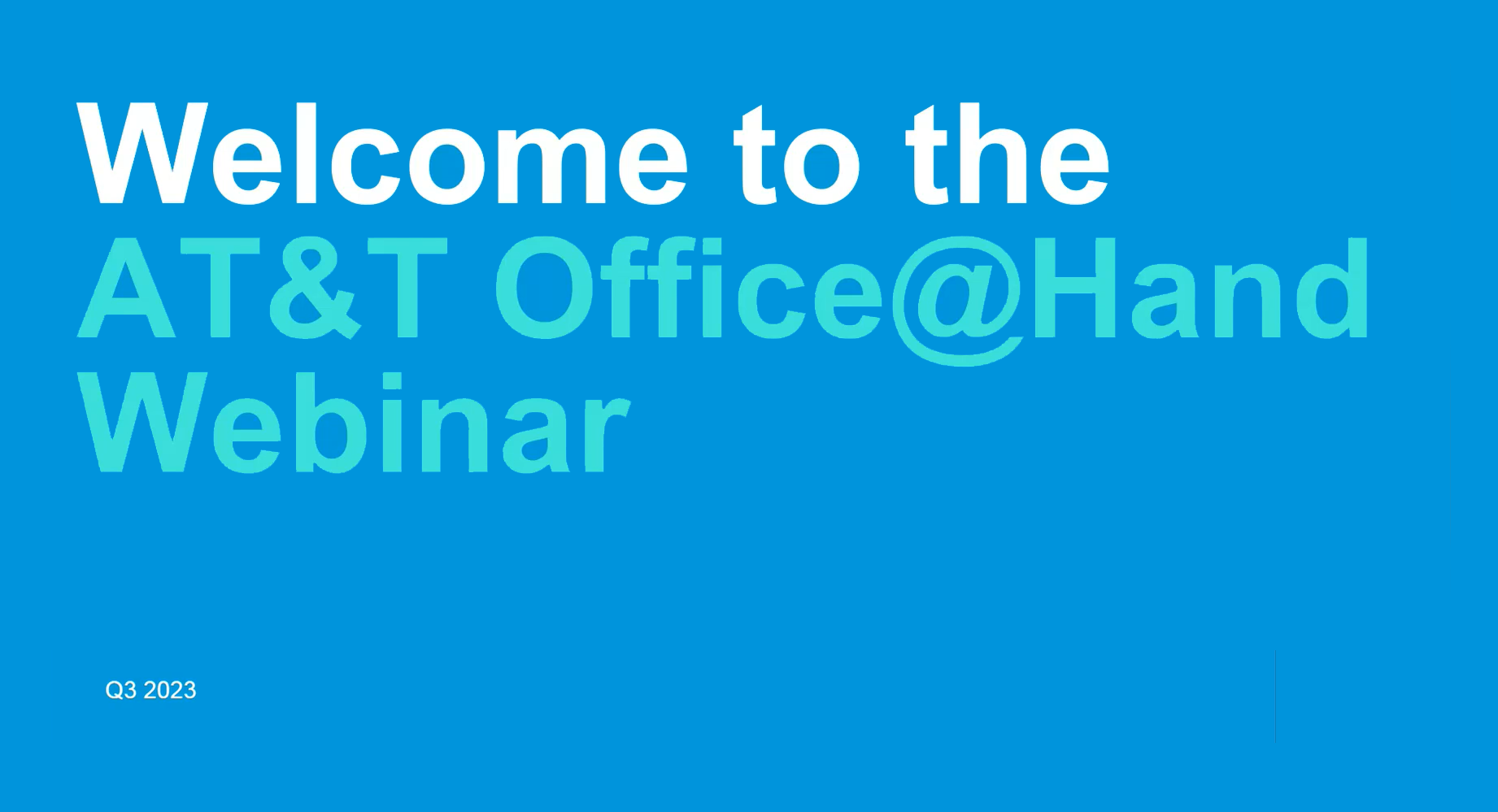 OH Webinars AT&T OfficeHand Get Started