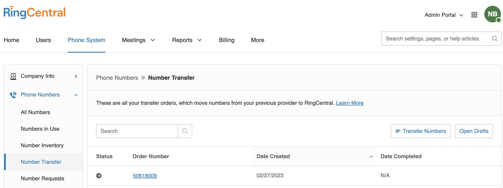How to submit an order Porting RingCentral Partner Support